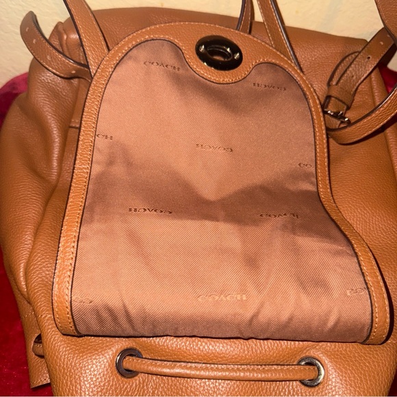 Coach Saddle Pebble Leather Rucksack Back Pack - Picture 3 of 10